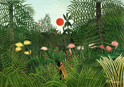 Jungle Sunset Henri Rousseau